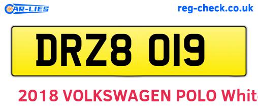 DRZ8019 are the vehicle registration plates.