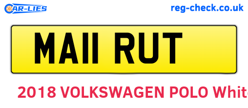 MA11RUT are the vehicle registration plates.