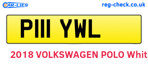 P111YWL are the vehicle registration plates.