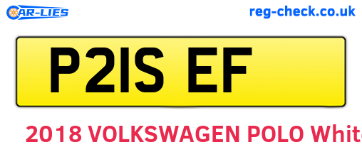 P21SEF are the vehicle registration plates.