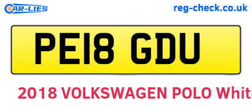 PE18GDU are the vehicle registration plates.