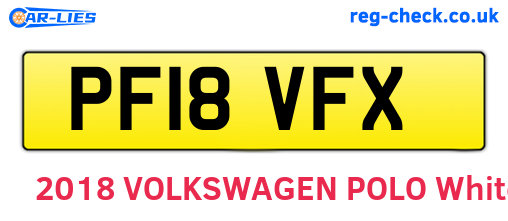 PF18VFX are the vehicle registration plates.