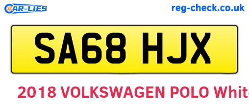 SA68HJX are the vehicle registration plates.