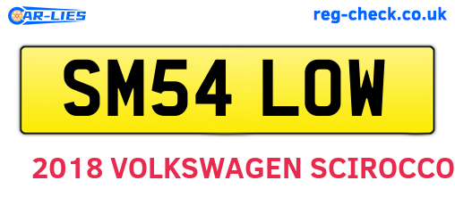 SM54LOW are the vehicle registration plates.