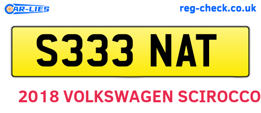 S333NAT are the vehicle registration plates.