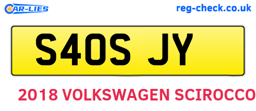 S40SJY are the vehicle registration plates.