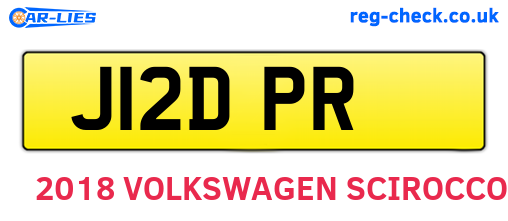 J12DPR are the vehicle registration plates.
