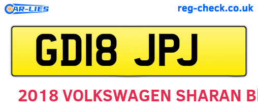 GD18JPJ are the vehicle registration plates.