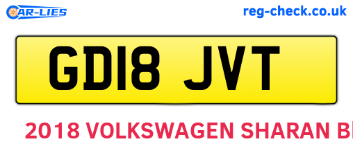 GD18JVT are the vehicle registration plates.