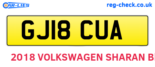GJ18CUA are the vehicle registration plates.