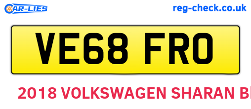 VE68FRO are the vehicle registration plates.
