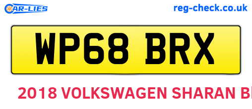 WP68BRX are the vehicle registration plates.