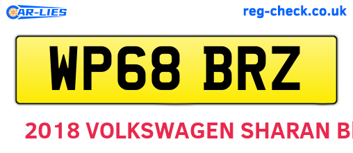 WP68BRZ are the vehicle registration plates.