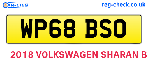 WP68BSO are the vehicle registration plates.