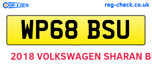 WP68BSU are the vehicle registration plates.