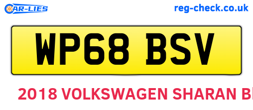 WP68BSV are the vehicle registration plates.