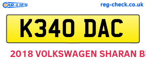 K340DAC are the vehicle registration plates.