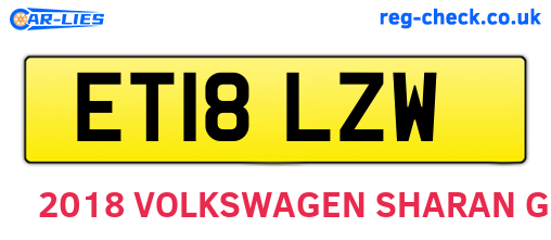 ET18LZW are the vehicle registration plates.
