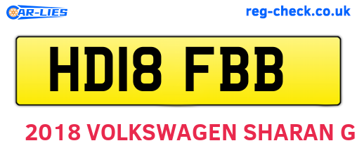 HD18FBB are the vehicle registration plates.
