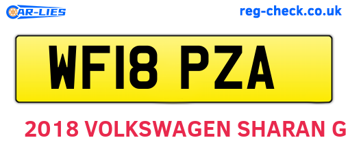 WF18PZA are the vehicle registration plates.