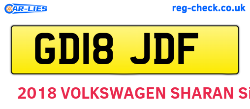 GD18JDF are the vehicle registration plates.