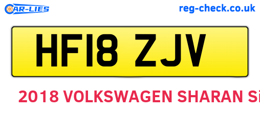 HF18ZJV are the vehicle registration plates.
