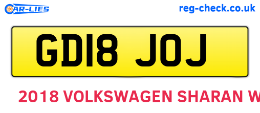GD18JOJ are the vehicle registration plates.