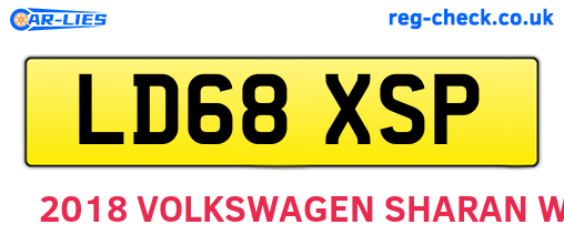 LD68XSP are the vehicle registration plates.