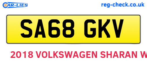 SA68GKV are the vehicle registration plates.