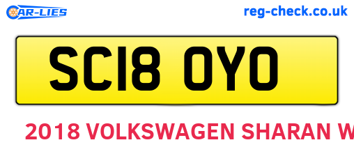 SC18OYO are the vehicle registration plates.