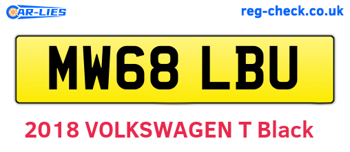 MW68LBU are the vehicle registration plates.