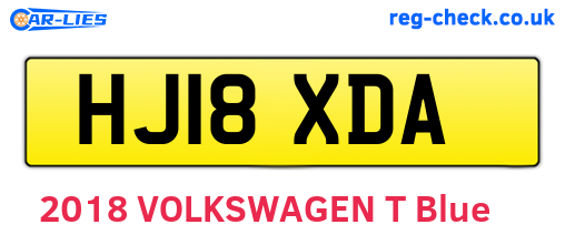 HJ18XDA are the vehicle registration plates.