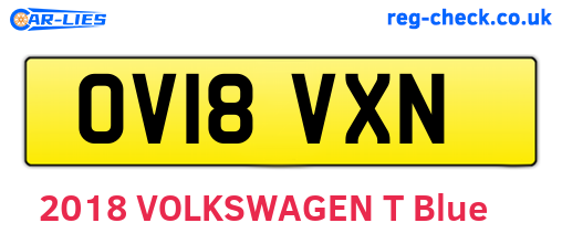 OV18VXN are the vehicle registration plates.