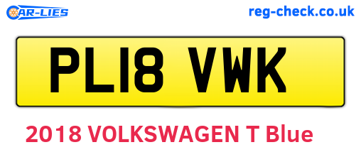PL18VWK are the vehicle registration plates.
