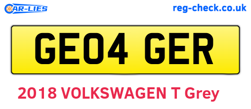 GE04GER are the vehicle registration plates.