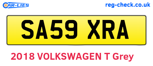 SA59XRA are the vehicle registration plates.