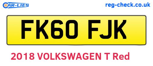 FK60FJK are the vehicle registration plates.