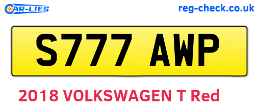 S777AWP are the vehicle registration plates.