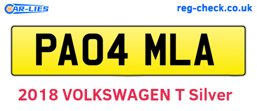 PA04MLA are the vehicle registration plates.