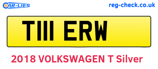 T111ERW are the vehicle registration plates.