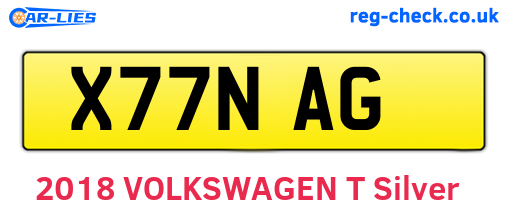 X77NAG are the vehicle registration plates.