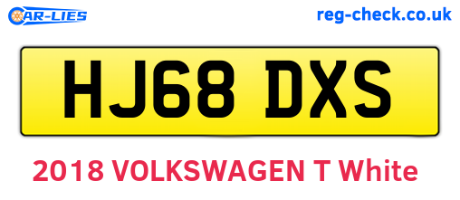 HJ68DXS are the vehicle registration plates.