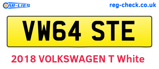 VW64STE are the vehicle registration plates.