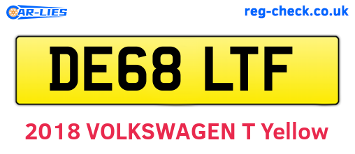 DE68LTF are the vehicle registration plates.
