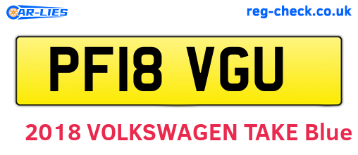 PF18VGU are the vehicle registration plates.