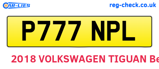 P777NPL are the vehicle registration plates.