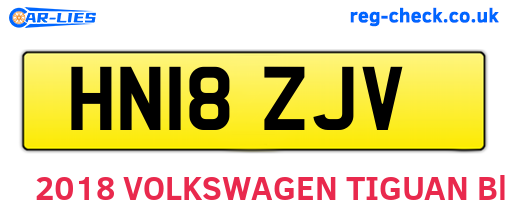 HN18ZJV are the vehicle registration plates.