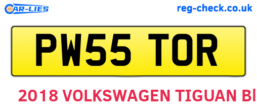 PW55TOR are the vehicle registration plates.