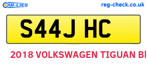 S44JHC are the vehicle registration plates.