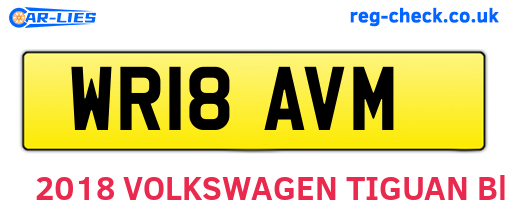 WR18AVM are the vehicle registration plates.
